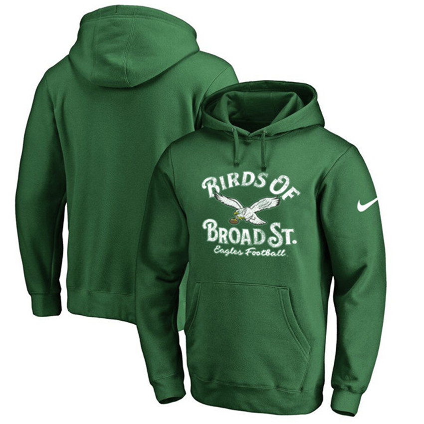 Men's Green Philadelphia Eagles Sideline Club Pullover Hoodie